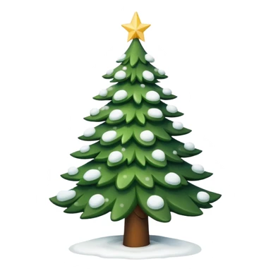 Christmas tree with white lights in nature and snow on top sticker