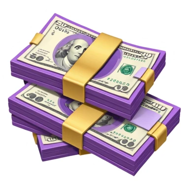 billetes en 3d morados animados sin informacion en los billetes en png sticker