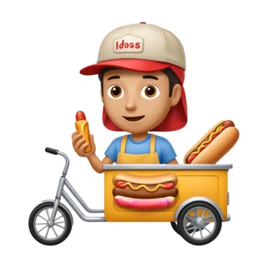 hotdog seller in New York with cart sticker