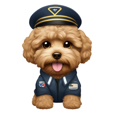 Brown Maltipoo as a airplane pilot sticker