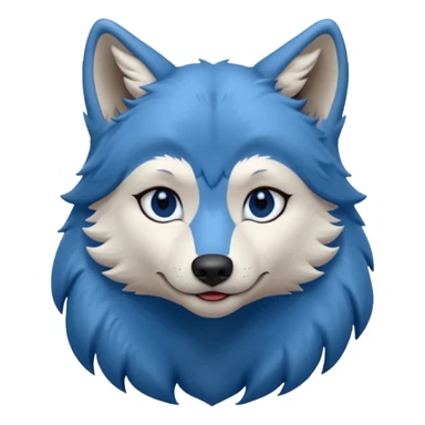 A female feminine blue wolf  sticker