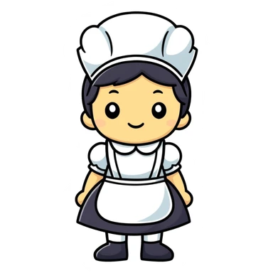 Dark face man with a maid costumes  sticker