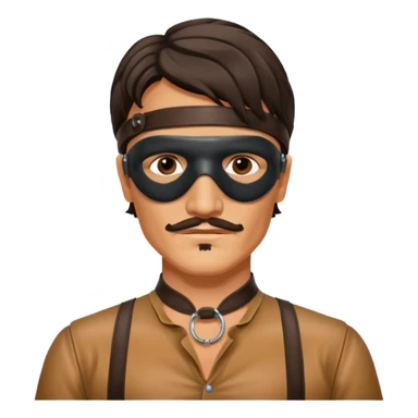 pedro pascal with leather eye mask and leather halter neck blouse sticker