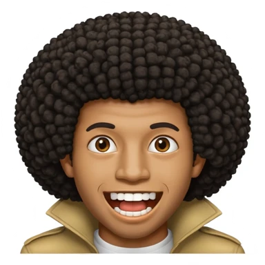 Black seventeen man  with a afro haircut and grillz in his teeths sticker