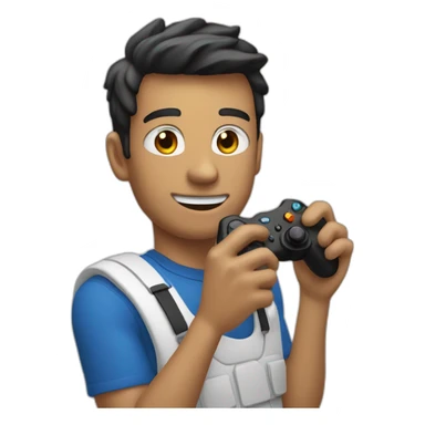 Joueur avec une manette a la main sticker