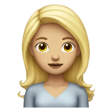 blonde girl with closed eyes sticker
