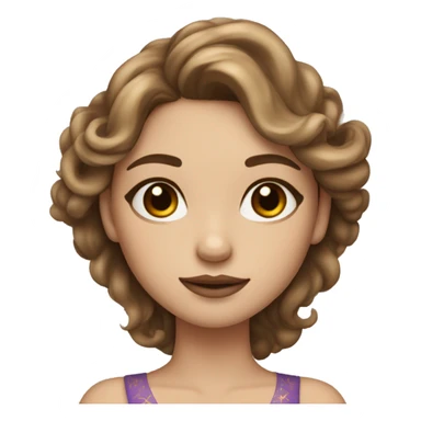 Create the zodiac sign leo as a pale brunette brown hair girl with elaborate makeup and dress that matches the zodiac sign  sticker