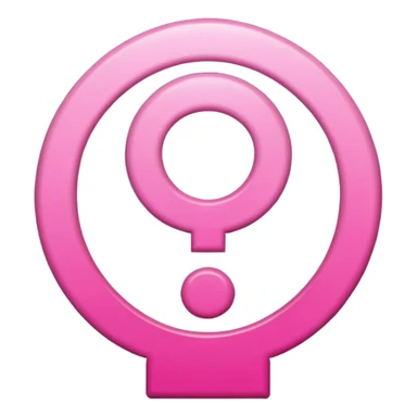 female gender symbol with pink gradient classic emoji style sticker