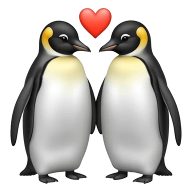 2 emperor penguins facing each other making a heart but no heart emoji sticker