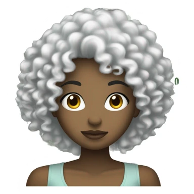 White curly hair black girl and dollars sticker