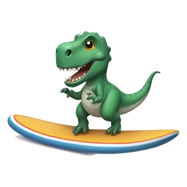 Dinosaur on a surfboard with a tutu sticker