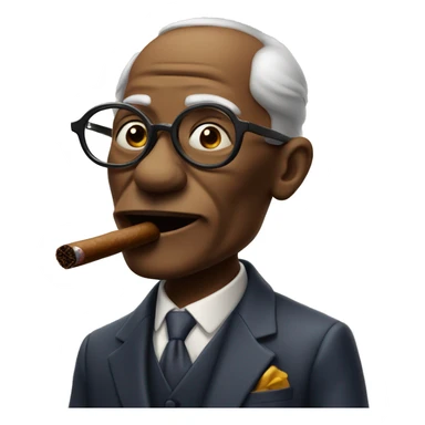 Old shimpanze with glasses! Completely bold smoking a cigar sticker