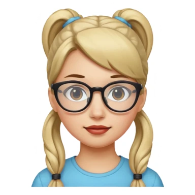 Ponytail Girl with Glasses sticker