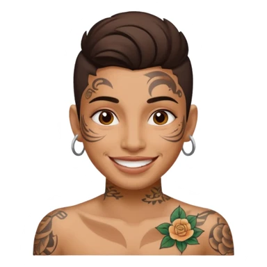 Con pasa montañas y tatuajes en la cara sticker