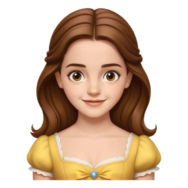 emma watson long hair as belle Cinematic Realistic sticker