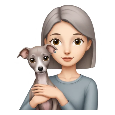 girl holding all grey Italian greyhound sticker