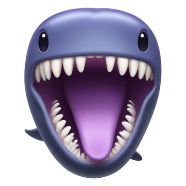 purple sperm whale with open mouth sticker