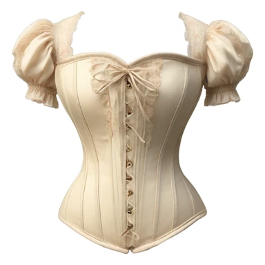 vintage rococo light beige corset with sleeves  sticker