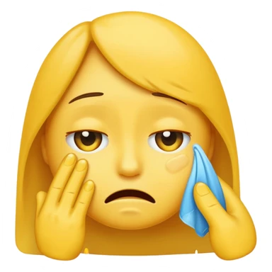 A emoji wiping off tears sticker