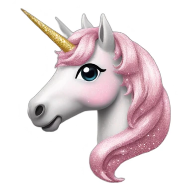 Licorne rose a paillettes sticker