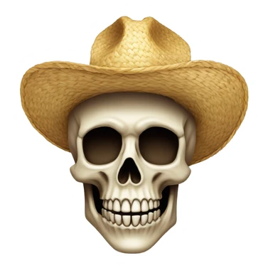 Tête de mort avec chapeau de Paille  sticker