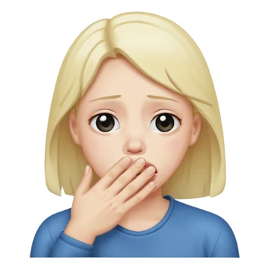 Crying pleading face with hand covering mouth sticker