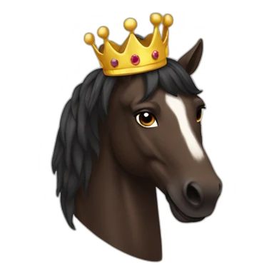 dark brown conceited horse with crown sticker