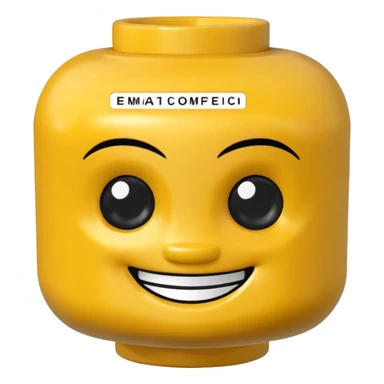 classic yellow LEGO minifigure head, smiling sticker