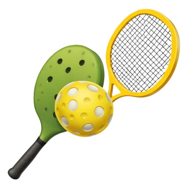 pickle ball paddle and a pickle ball in front of the paddle sticker