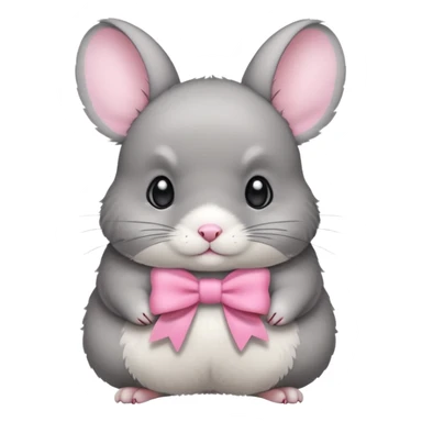 Chinchilla with pink bow sticker