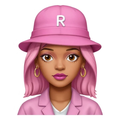 rihanah wearing Pink Hat sticker