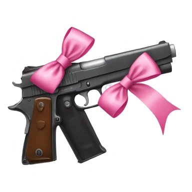 gun with pink bow sticker