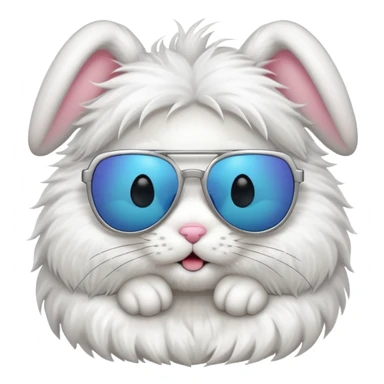 A cute bunny with a cool sunglasses sticker
