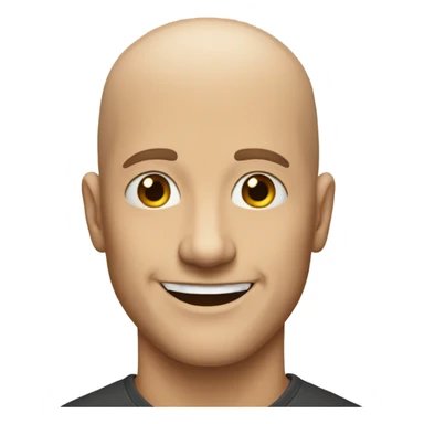 smiling bald man portrait sticker