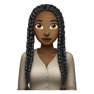 a black girl with boxbraids sticker