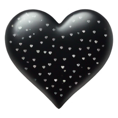 Black heart with sparkles  sticker