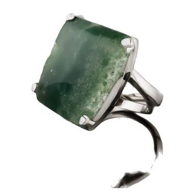 Moss agate diamond with silver band sticker