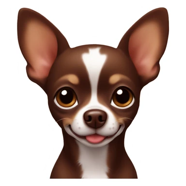Chocolate brown chihuahua with heart sticker
