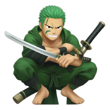 Roronoa zoro with katana sticker