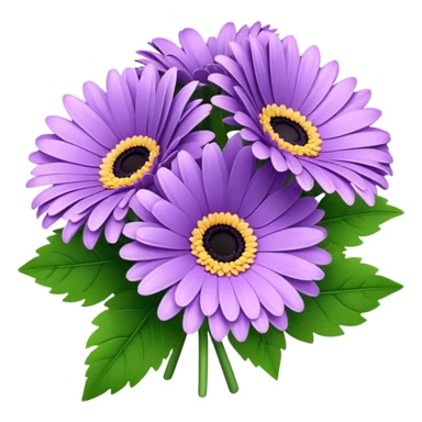 bouquet Lavender Gerbera Daisy, luxuriant, leaf, bud sticker