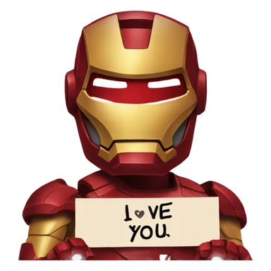 Ironman holding a sign i love you sticker