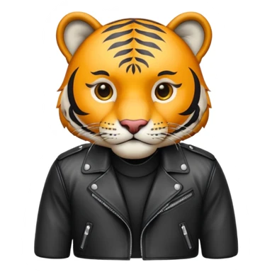 tiger in stylish leather jacket sticker