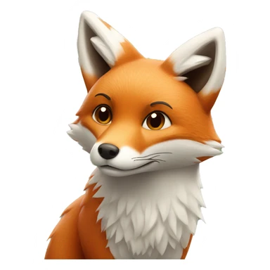 Red fox next to white fox sticker