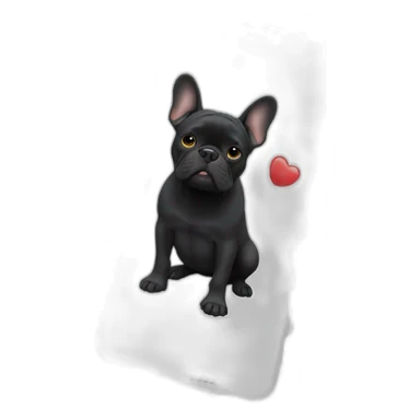 Black french buldog with iPhone  sticker