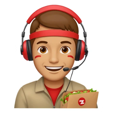 a man calling zometo delevery sticker