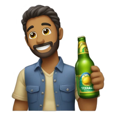 jabali bebiendo jarra cerveza sticker