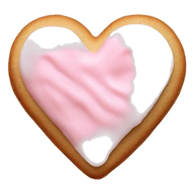 Heart shaped auger cookie with light pink frosting sticker