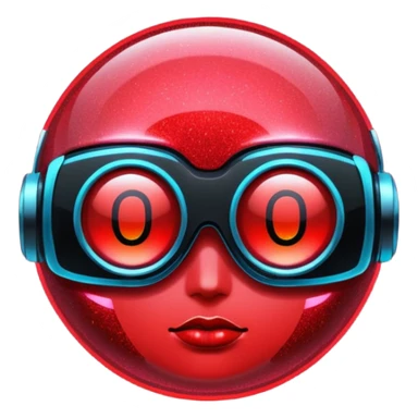 red glitter cyberpunk light sticker