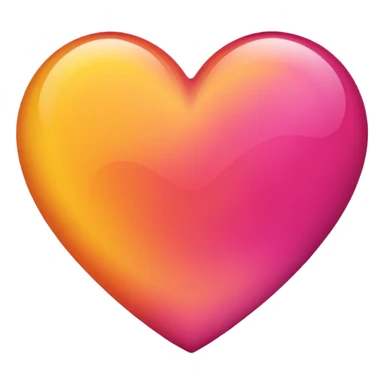 Yellow to orange to dark pink gradient heart sticker