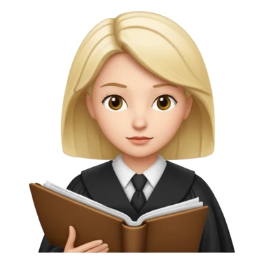 female lawyer reading a document sticker